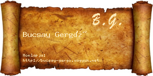 Bucsay Gergő névjegykártya