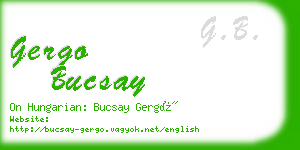 gergo bucsay business card